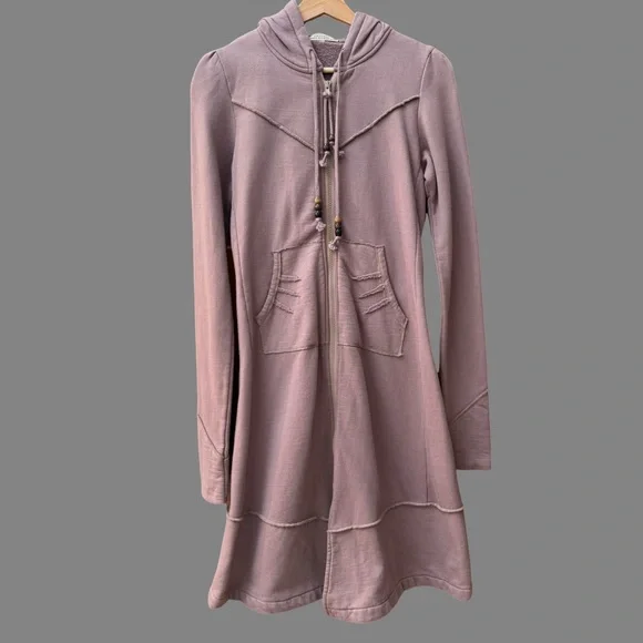 Prairie Underground - Dusty Purple Hooded Long Sleeve Hoodie Jacket/Dress - S - Picture 1 of 7